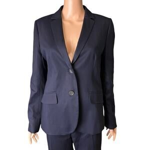 J. Crew Navy Blue Blazer 6 Power Career Cotton Office Preppy Designer Academia